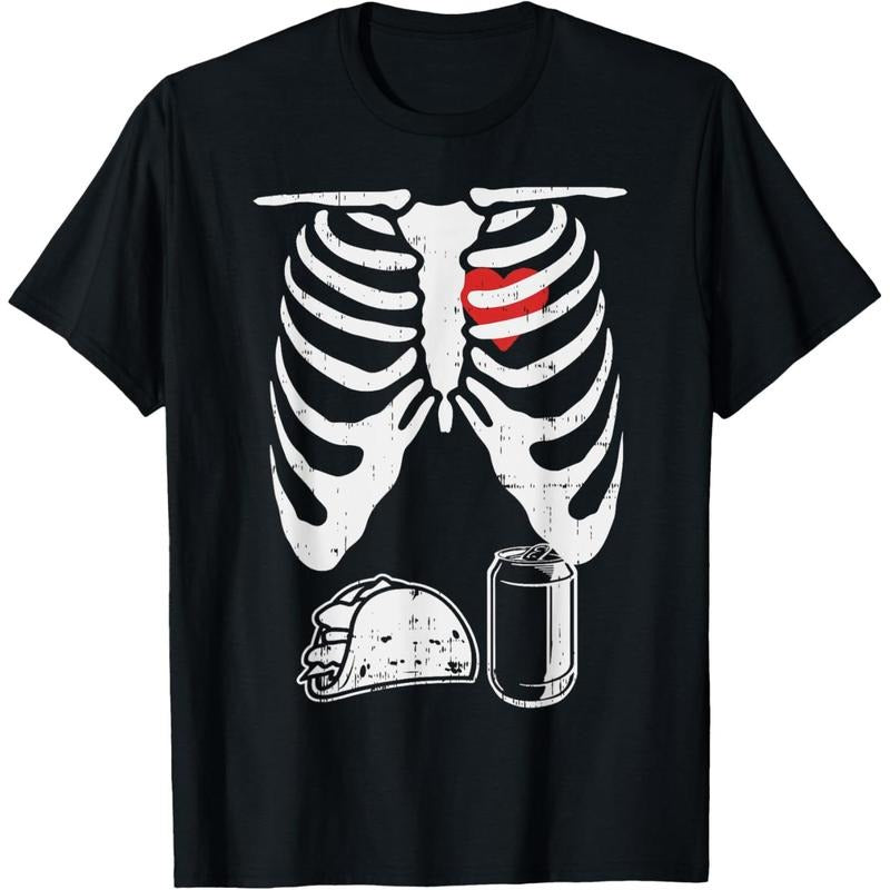 Skeleton Pregnancy Taco Beer Xray Halloween Soon Dad T-Shirt made in usa Hoodie, Sweatshirt | TeeBloomCo.com