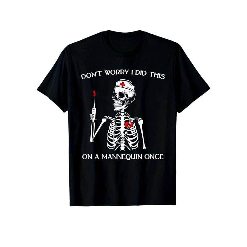 Skeleton Print Men's Cotton T-shirt, Graphic Tee Men's Outdoor Clothes, Men's Halloween Clothing, Casual Short Sleeve...