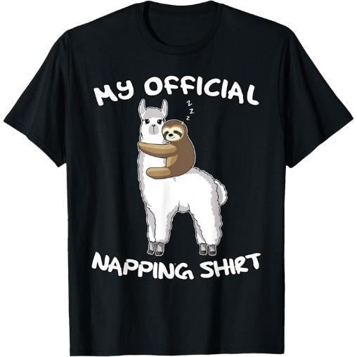 Sleeping Sloth Alpaca Llama Pyjamas My Official Napping T-Shirt Made in USA Hoodie, Sweatshirt | TeeBloomCo.com