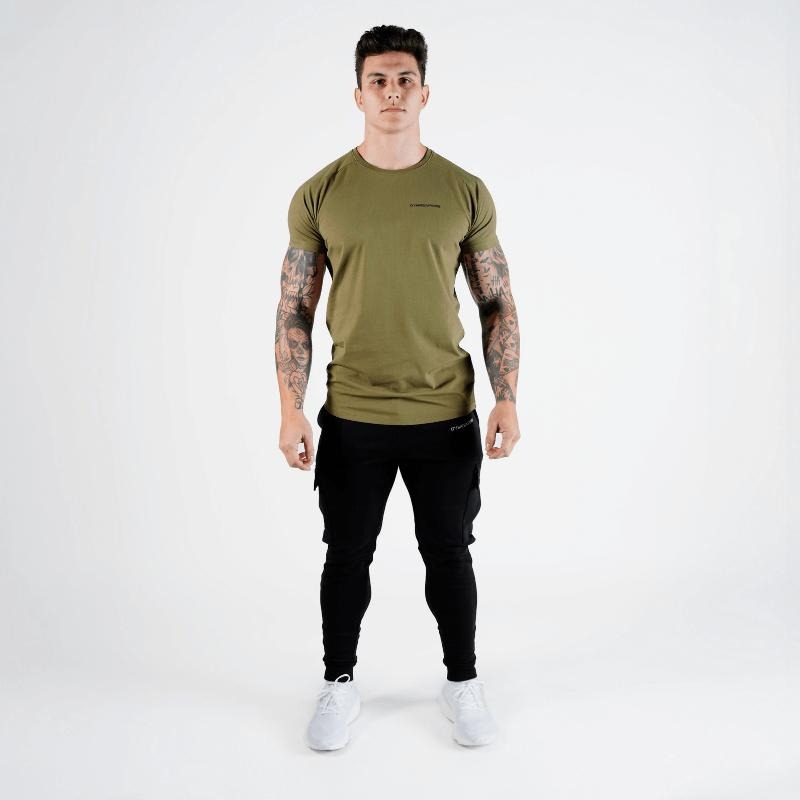 Slim Performance Tee - OD Green Cotton Menswear Shirt Top Athletic Sweat Hoodie, Sweatshirt | TeeBloomCo.com
