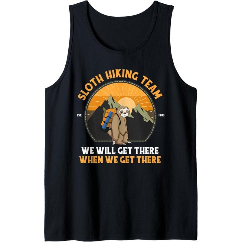 Sloth Hiking Shirt, Sloth Hiking Team Tank Top made in USA Hoodie, Sweatshirt | TeeBloomCo.com