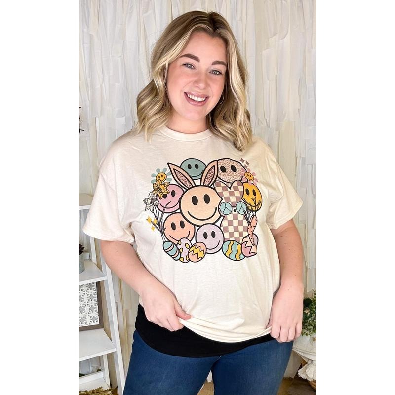 Smiley Easter Bunny Graphic T-Shirt Hoodie, Sweatshirt | TeeBloomCo.com