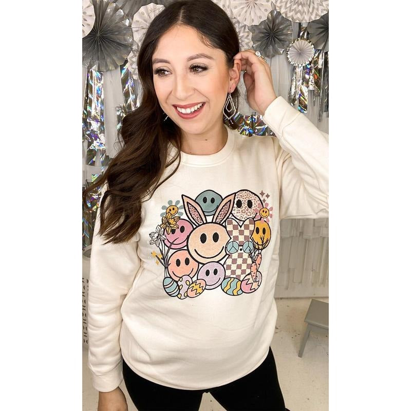 Smiley Easter Bunny Sweatshirt T-Shirts, Hoodie | TeeBloomCo.com
