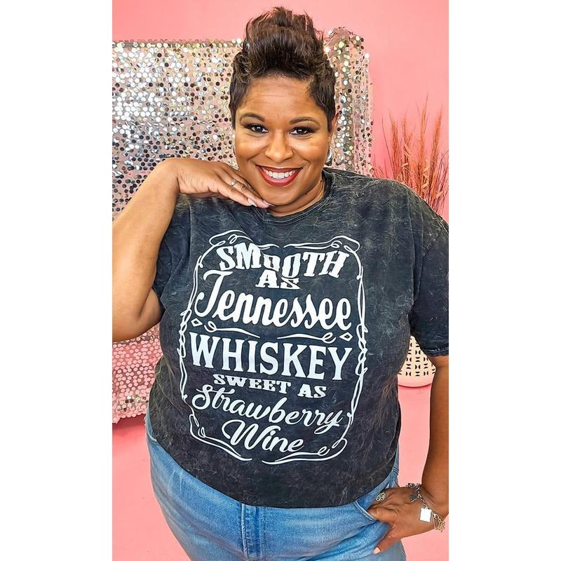 Smooth as Tennessee Whiskey Mineral Washed Black Graphic Shirt Hoodie, Sweatshirt | TeeBloomCo.com