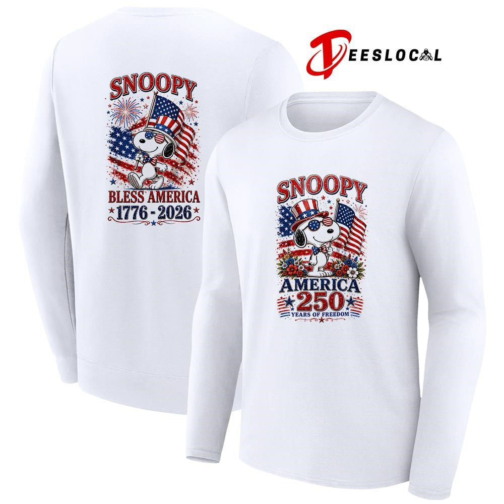 Snoopy America 250 years of freedom bless America graphic shirt