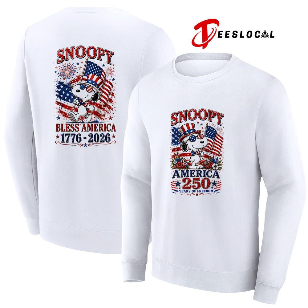 Snoopy America 250 years of freedom bless America graphic shirt