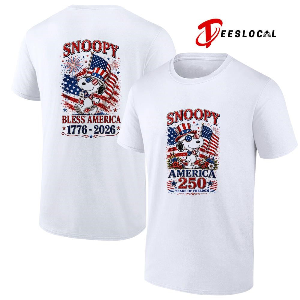 Snoopy America 250 years of freedom bless America graphic shirt