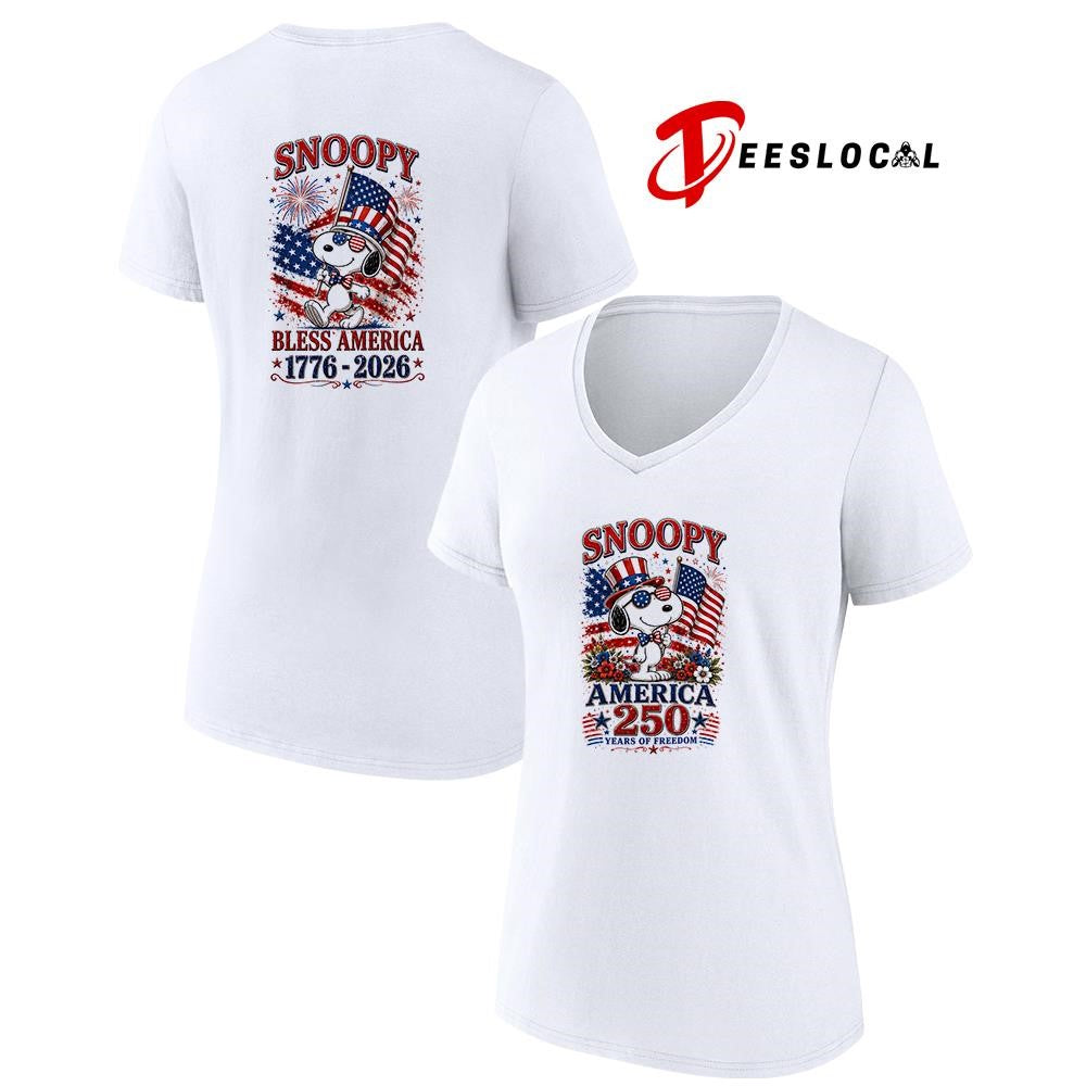 Snoopy America 250 years of freedom bless America graphic shirt