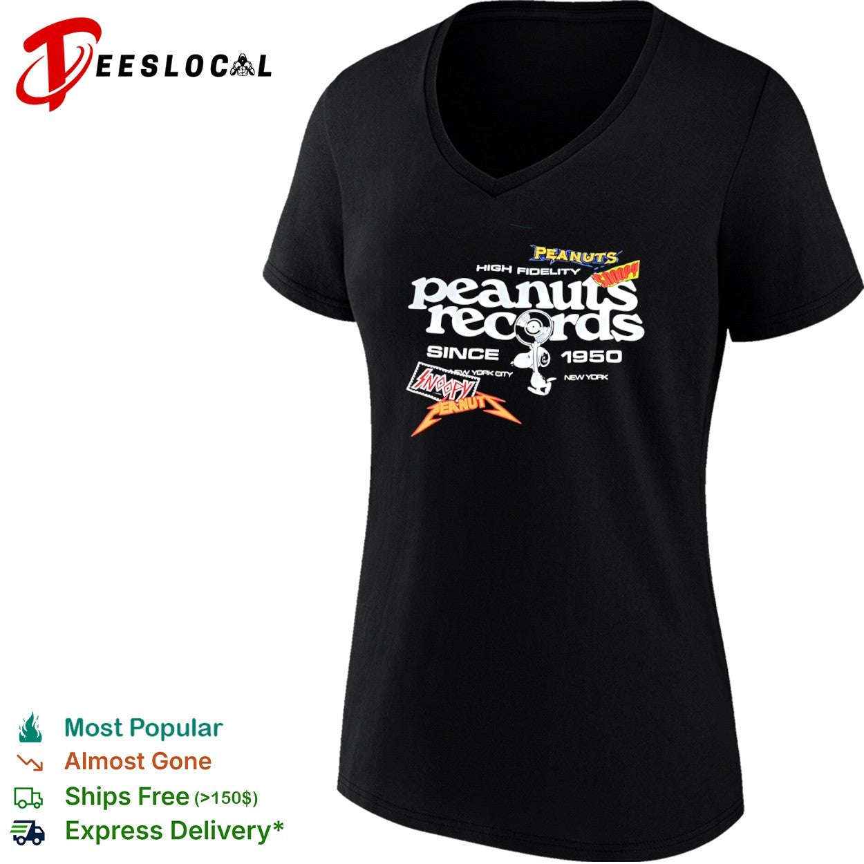Snoopy Peanuts Records High Fidelity Since 1950 New York City shirt