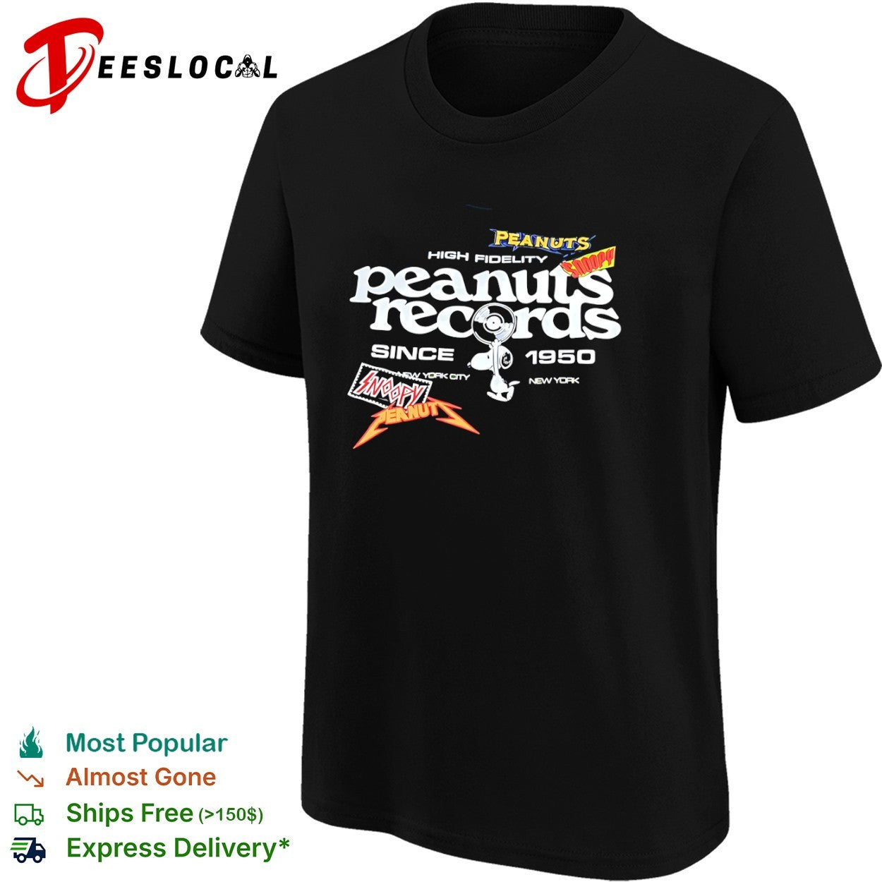 Snoopy Peanuts Records High Fidelity Since 1950 New York City shirt