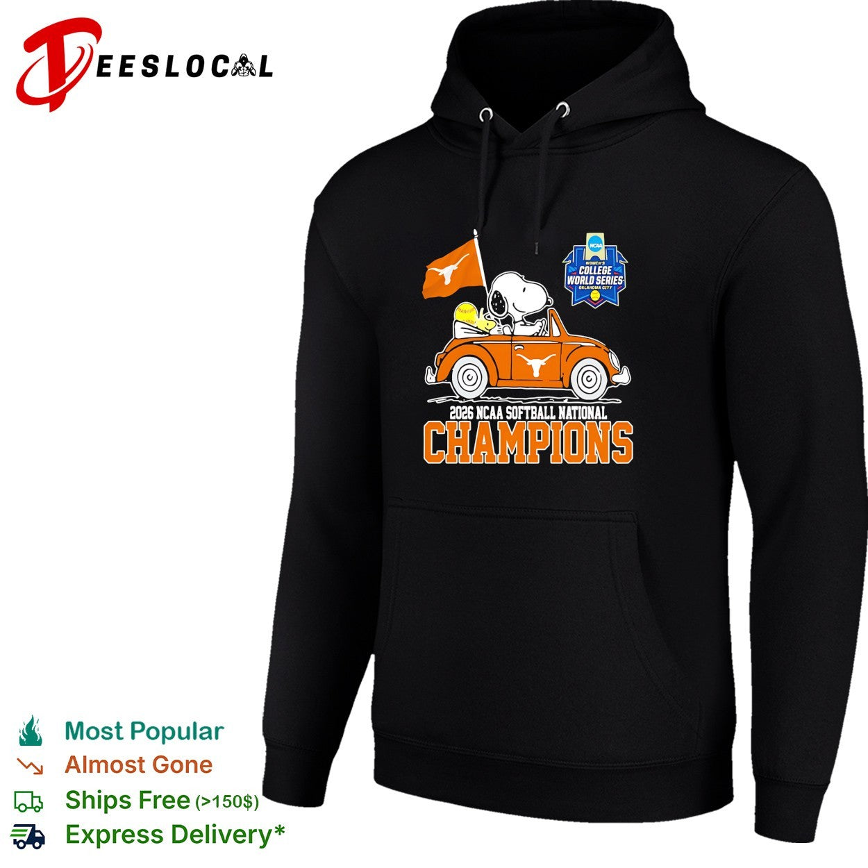 Snoopy Texas Longhorns 2026 NCAA softball national champions Oklahoma City shirt