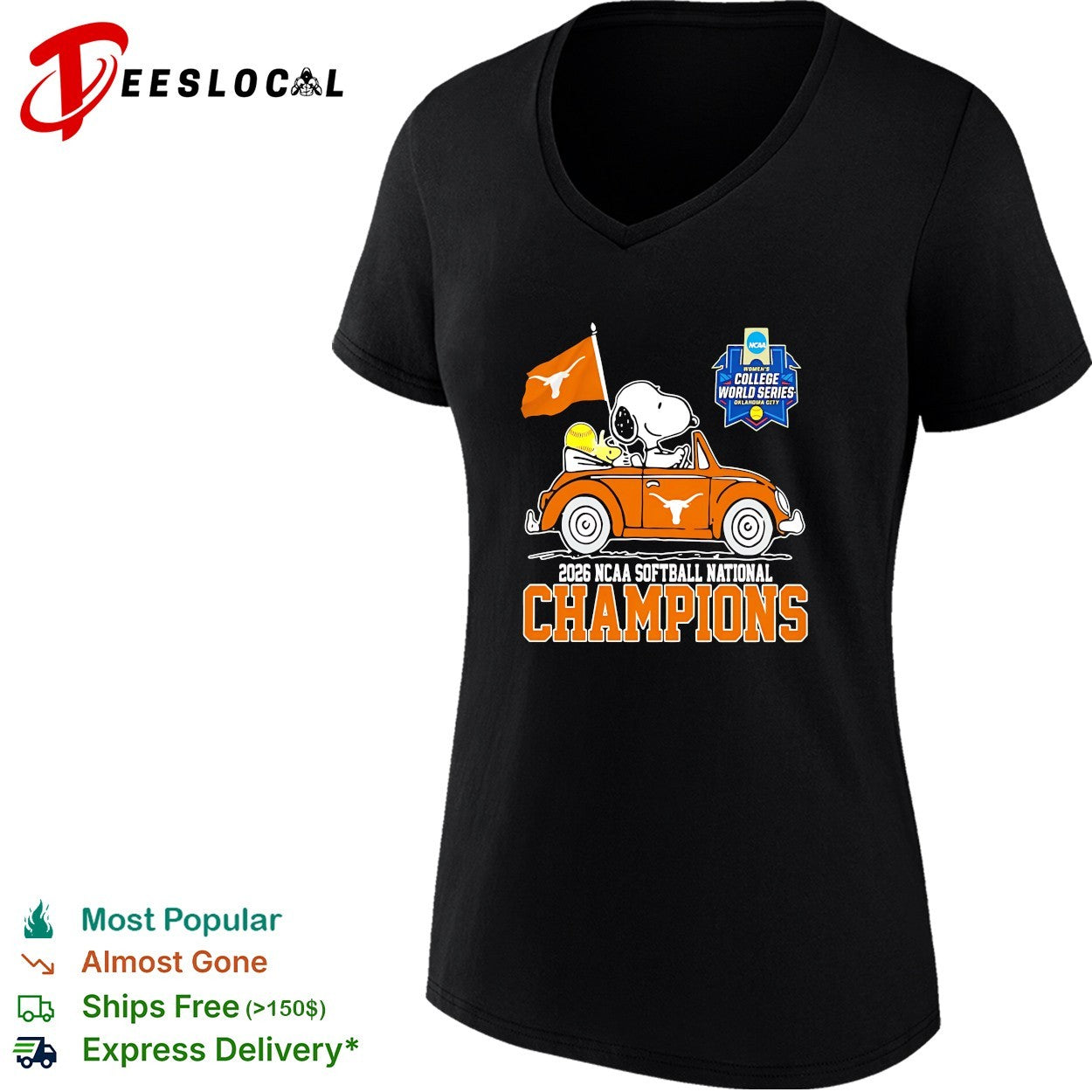 Snoopy Texas Longhorns 2026 NCAA softball national champions Oklahoma City shirt