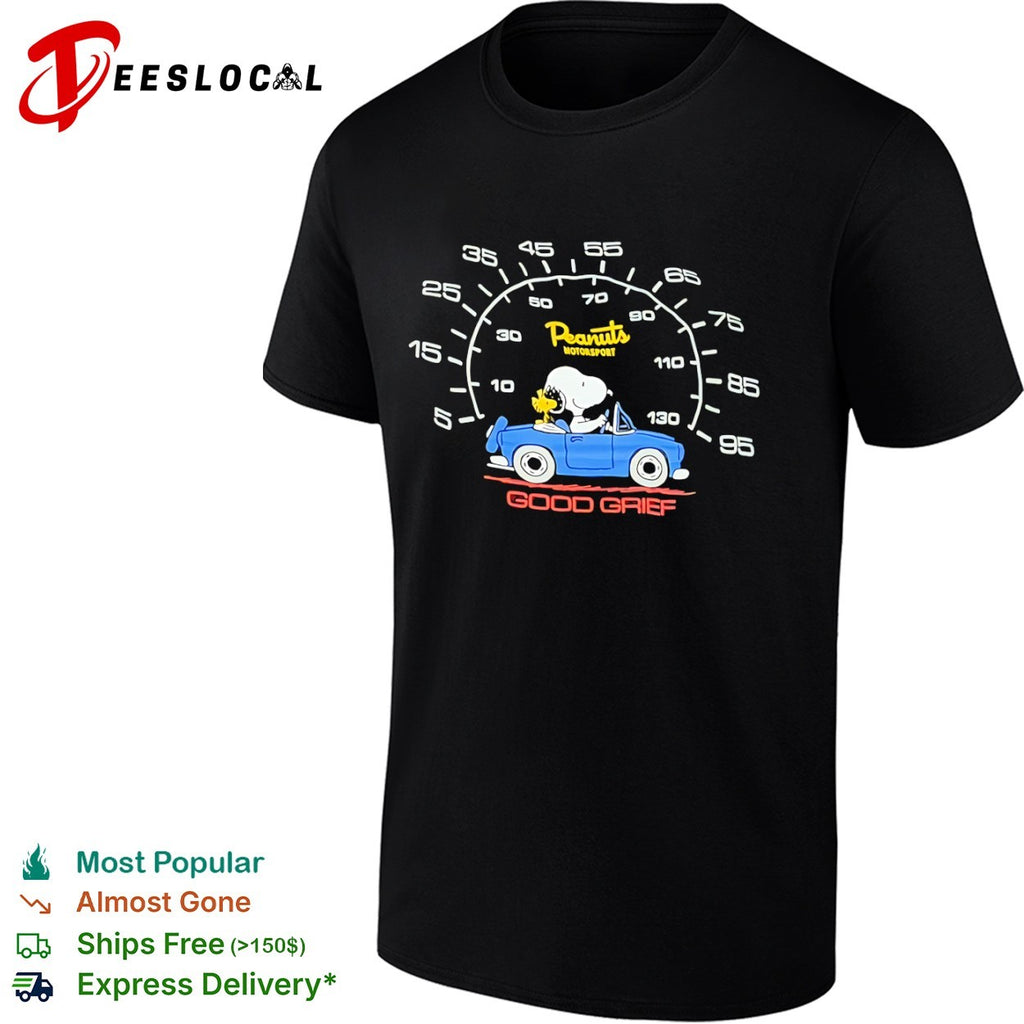 Snoopy Woodstock Peanuts Motorsport Good Grief Speedometer Racing shirt
