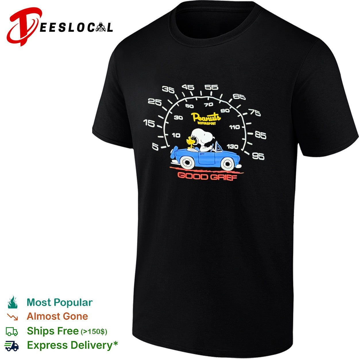 Snoopy Woodstock Peanuts Motorsport Good Grief Speedometer Racing shirt