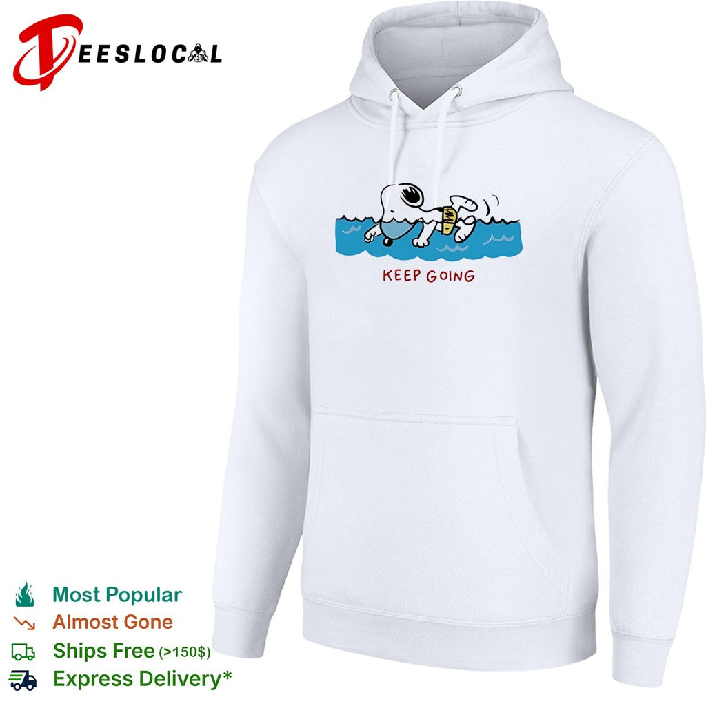 Snoopy swimming keep going Peanuts inspirational shirt