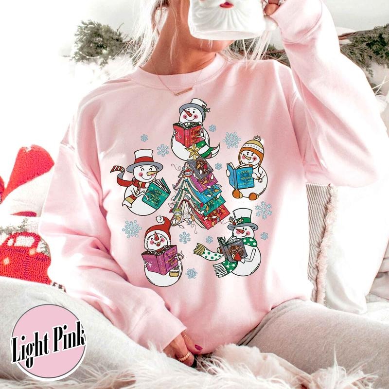 Snowman Reading ACOTAR Sweatshirt, Snowman Reading Book Sweatshirt, Snowman Book Sweatshirt, Christmas Book Sweatshirt,...