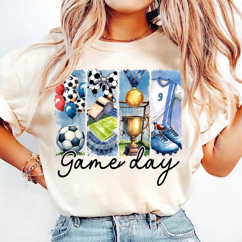 Soccer Game Day Coquette Bow, Soccer Mama, Soccer Mom, Brushstroke Tshirt Cotton Hoodie, Sweatshirt | TeeBloomCo.com
