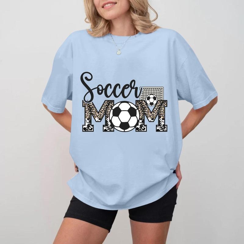 Soccer MOM Cotton T-shirt, Unisex Crewneck for Mother's Day Hoodie, Sweatshirt | TeeBloomCo.com