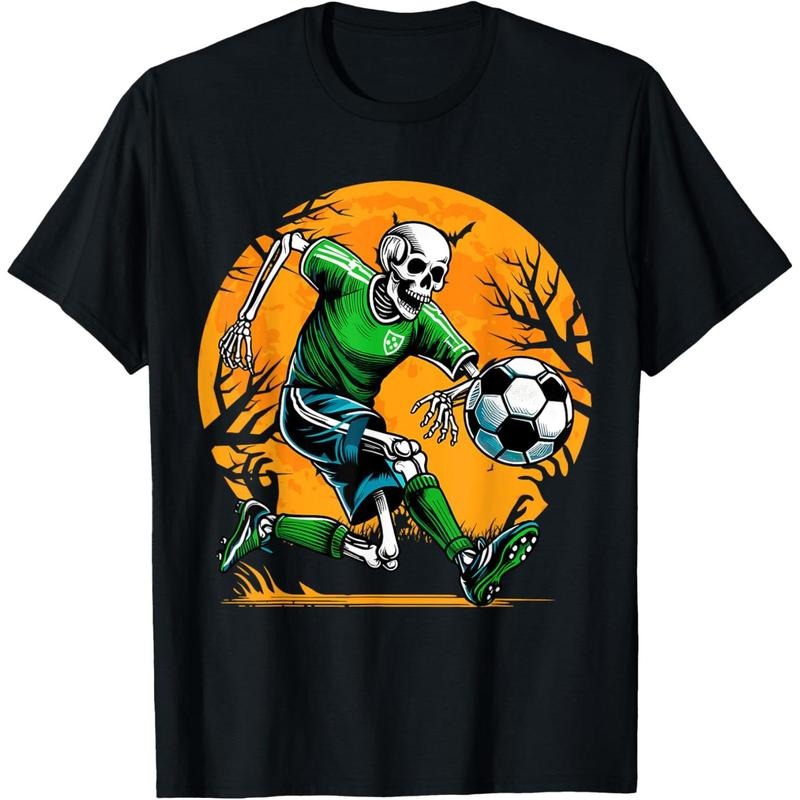 Soccer Skeleton Halloween Football Spooky Boys Soccer Player T-Shirt made in usa Hoodie, Sweatshirt | TeeBloomCo.com