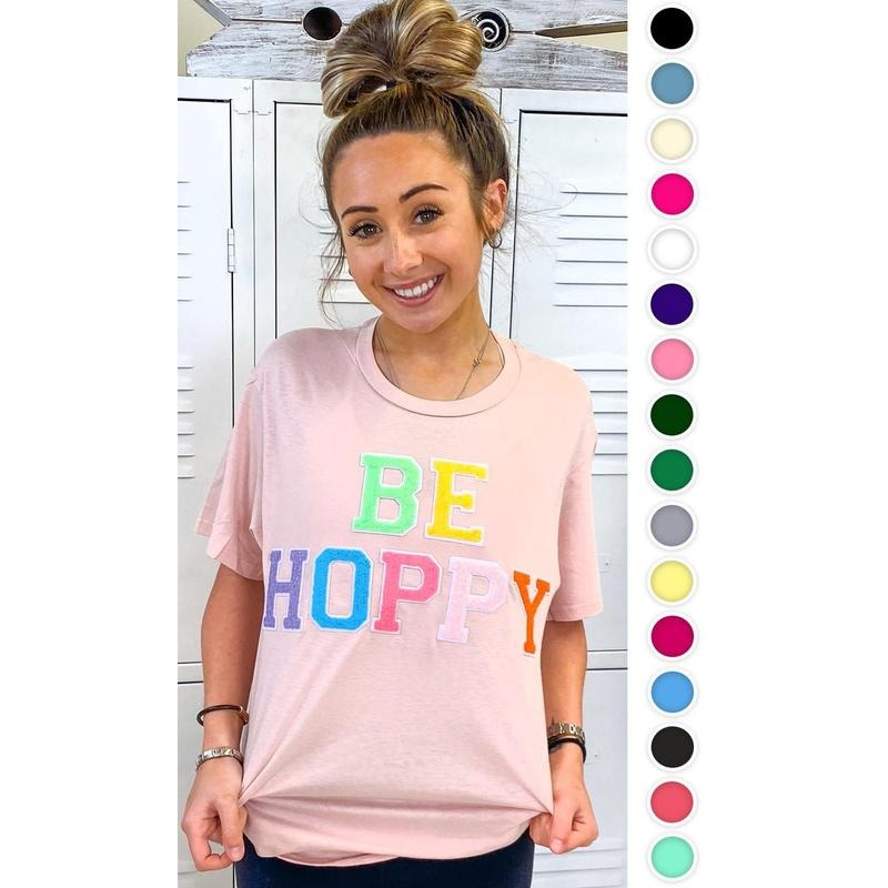 Soft Chenille Be Hoppy Easter Adult Shirt Hoodie, Sweatshirt | TeeBloomCo.com