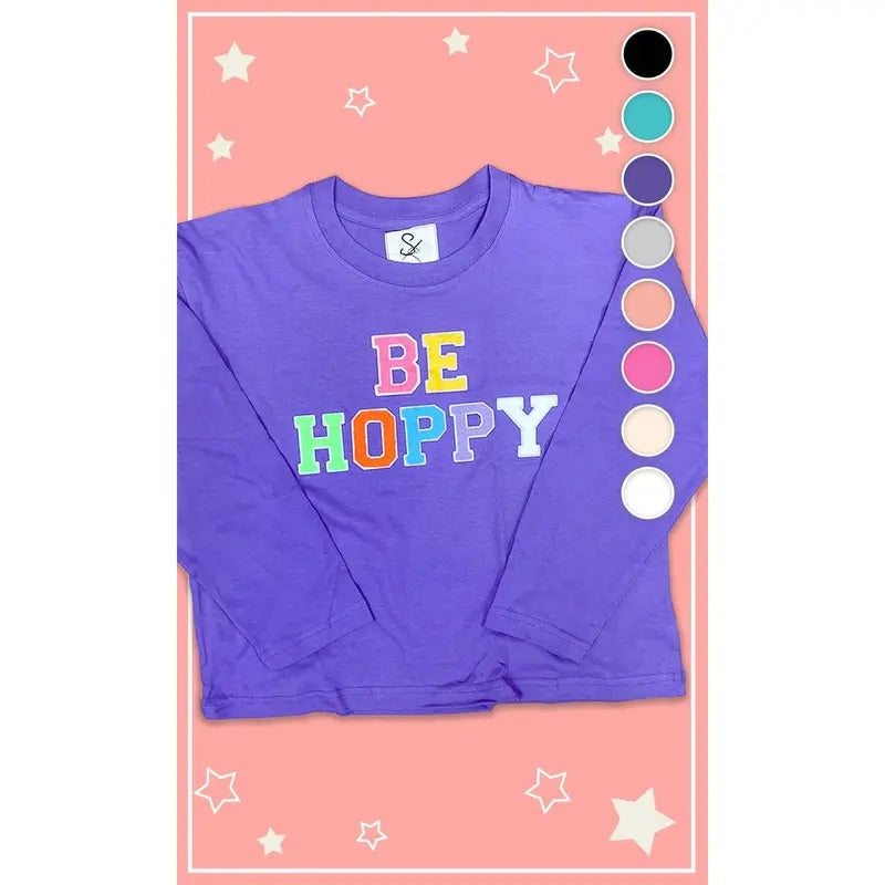 Soft Chenille Be Hoppy Easter Youth Long Sleeve Shirt Hoodie, Sweatshirt | TeeBloomCo.com