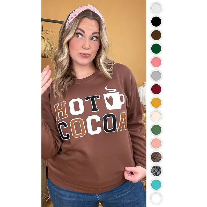 Soft Chenille Hot Cocoa Graphic Sweatshirt T-Shirts, Hoodie | TeeBloomCo.com