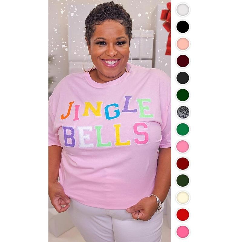 Soft Chenille Jingle Bells Graphic T-Shirt Hoodie, Sweatshirt | TeeBloomCo.com