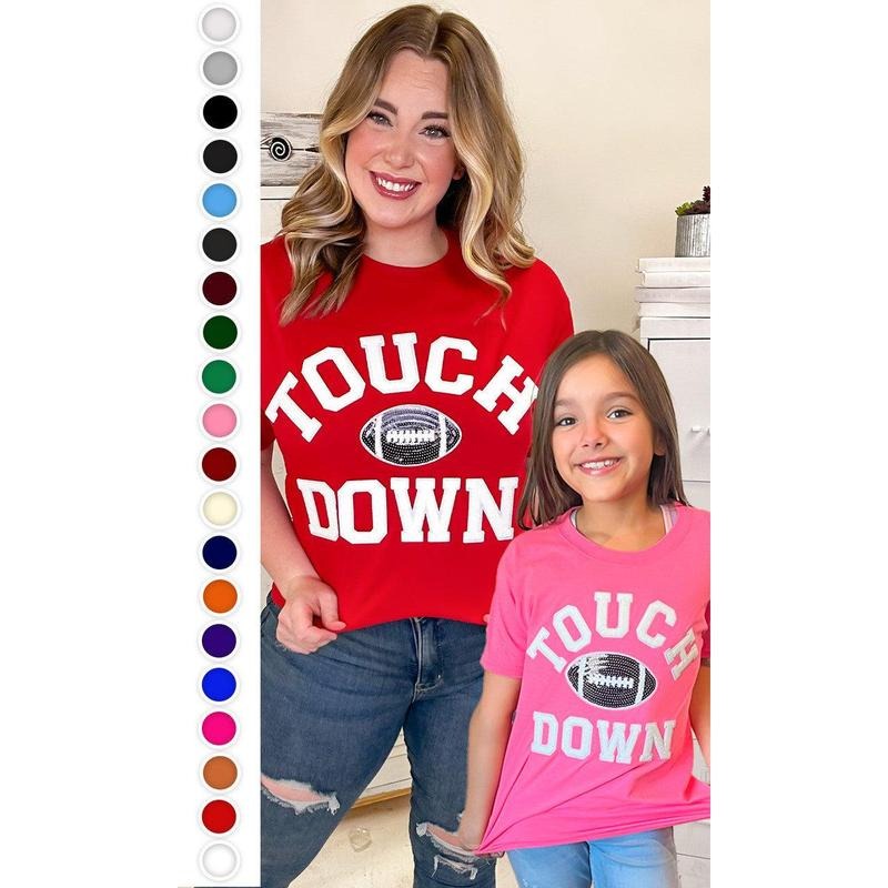 Soft Chenille Touchdown Graphic T-Shirt Hoodie, Sweatshirt | TeeBloomCo.com