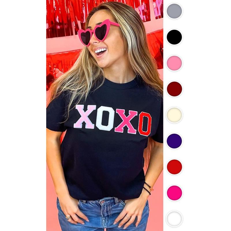 Soft Chenille XOXO T-Shirt Hoodie, Sweatshirt | TeeBloomCo.com