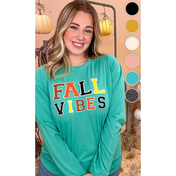 Soft Ideal Chenille Fall Vibes Graphic Boyfriend Long Sleeve T-Shirt Hoodie, Sweatshirt | TeeBloomCo.com
