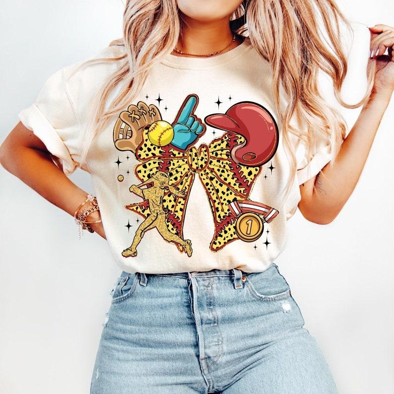 Softball Coquette Game Day Bow, Mama, Softball Mom Tshirt Cotton Hoodie, Sweatshirt | TeeBloomCo.com