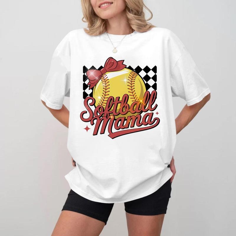 Softball Mama Crewneck, Unisex Cotton Shirt for Sports Moms Hoodie, Sweatshirt | TeeBloomCo.com