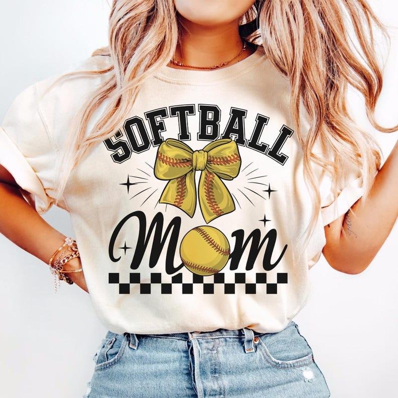 Softball Mom T-shirt, Coquette Bow, Fall, Retro, Softball Mama, Softball Mom Hoodie, Sweatshirt | TeeBloomCo.com