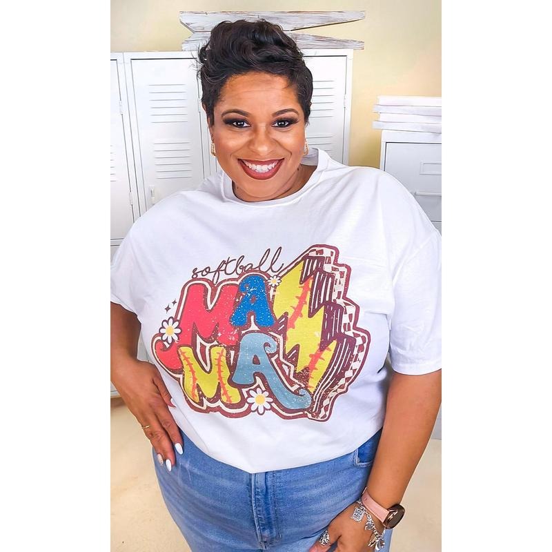 Softball Sports Mama Graphic T-Shirt Hoodie, Sweatshirt | TeeBloomCo.com