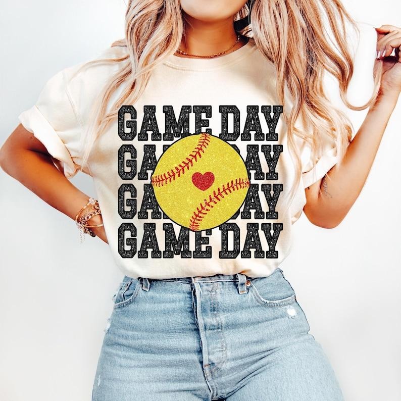 Softball, Game Day, Embroidery, Mama, Coquette Tshirt Hoodie, Sweatshirt | TeeBloomCo.com