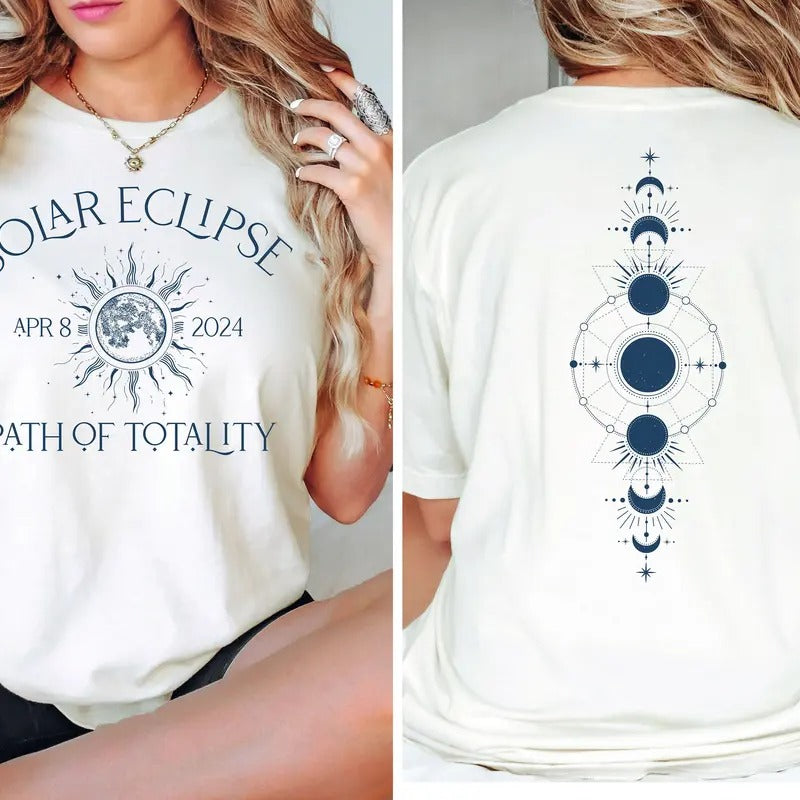 Solar Eclipse 2024 Unisex T Shirt Path Of Totality Total Solar Eclipse Viewing Shirt Astronomy Shirt Astrology Tee...