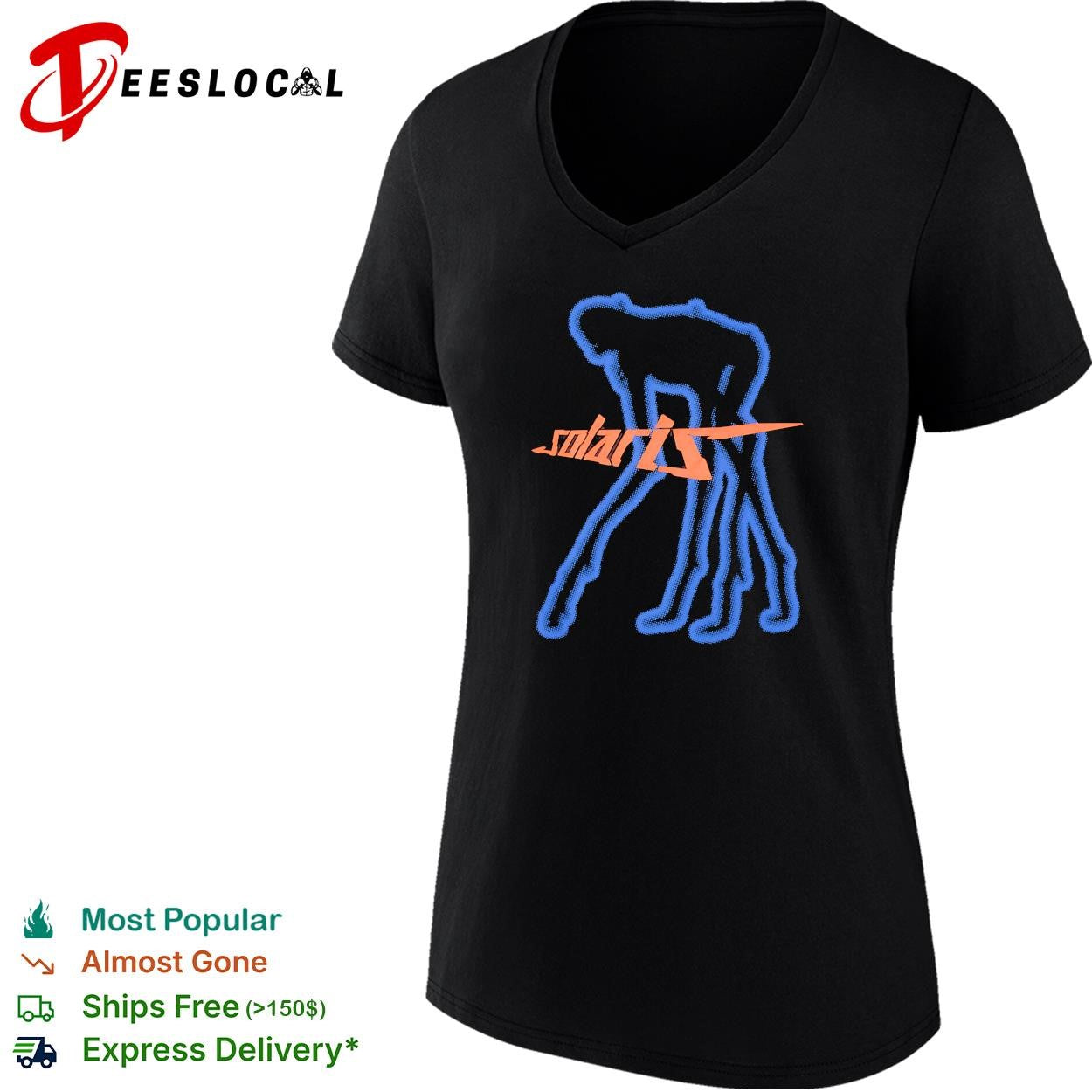Solaris blue humanoid figure sci-fi dark abstract graphic shirt
