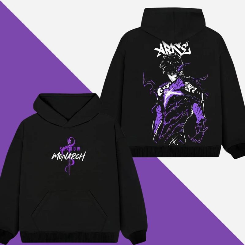 Solo Leveling Shirt, Shadow Monarch Hoodie, Sung Jin-Woo Graphic Tee, Power & Darkness, Classic Cotton Hoodie, Ultimate...