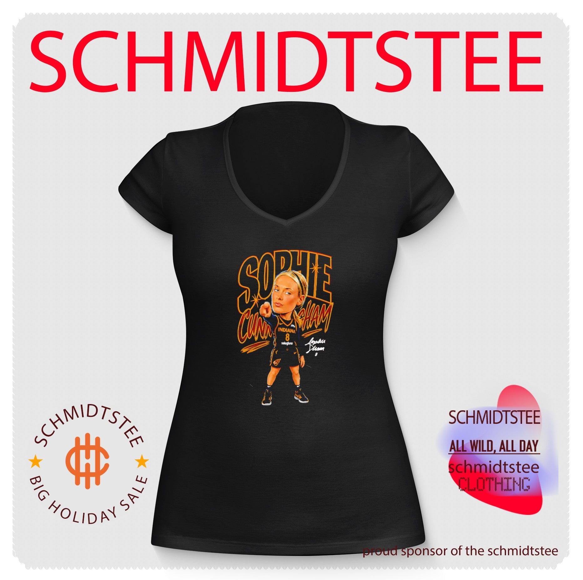 Sophie Cunningham Indiana Fever Point 90s Caricature shirt