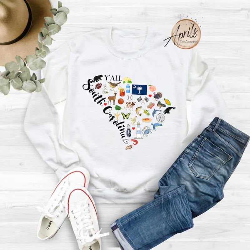 South Carolina Sweatshirt, South Carolina Hoodie, State Shirt Classic Fashion | TeeBloomCo.com