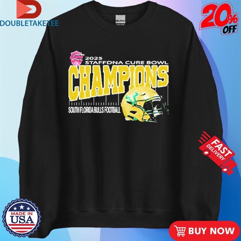 South Florida Bulls Staffdna Cure Bowl Champions 2025 Shirts