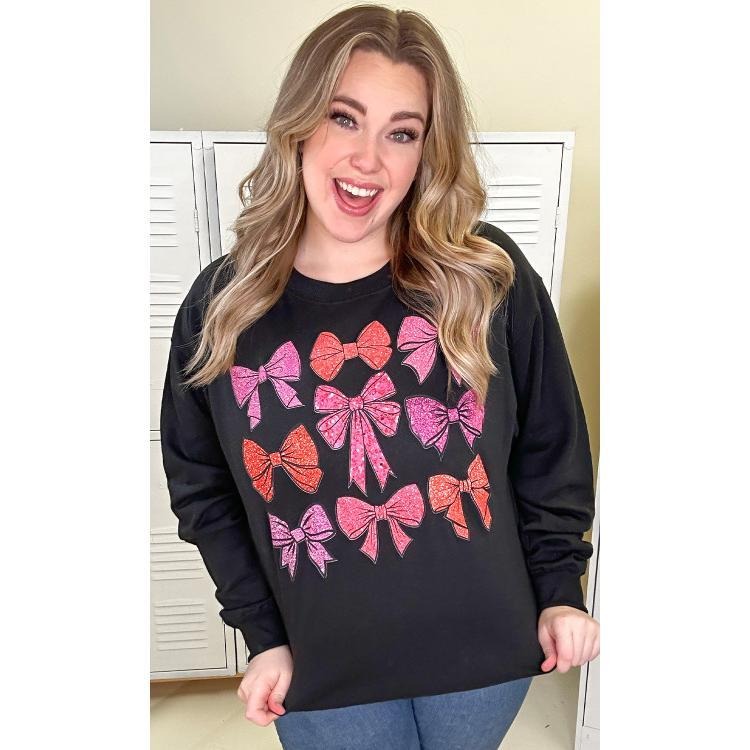 Sparkle Bow Graphic Sweatshirt T-Shirts, Hoodie | TeeBloomCo.com