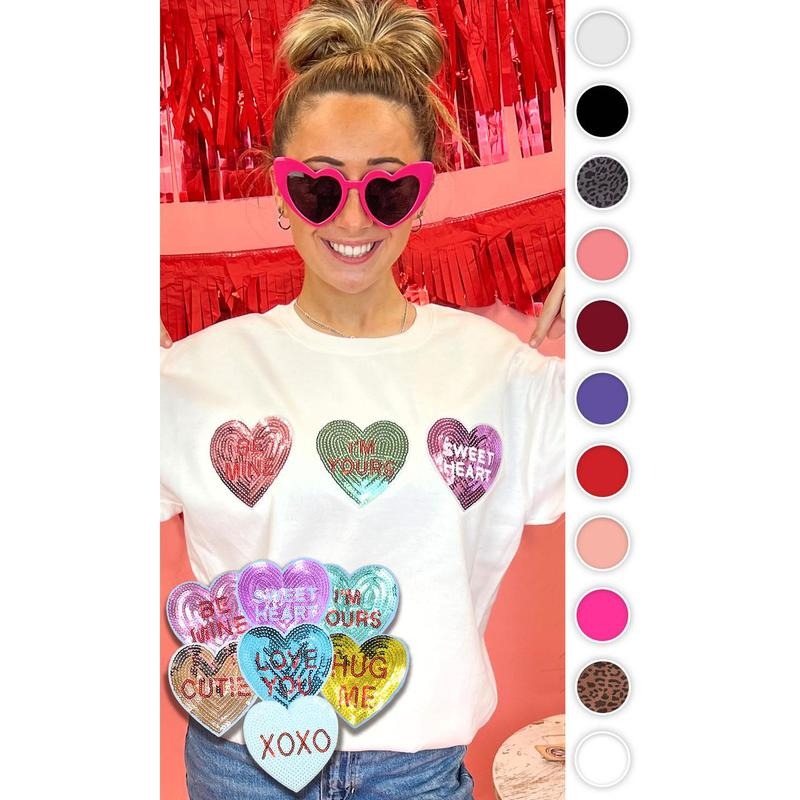 Sparkle Conversation Heart Sweatshirt T-Shirts, Hoodie | TeeBloomCo.com