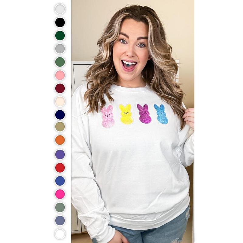 Sparkle Peeps Sweatshirt - Cozy Easter Vibes #SparklePeeps #EasterSweatshirt #SpringGlow T-Shirts, Hoodie | TeeBloomCo.com
