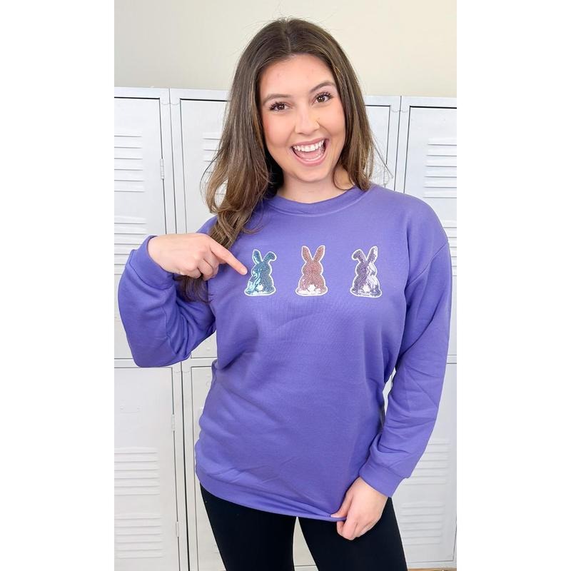 Sparkle Trendy Bunnies Sweatshirt - Cozy Easter Vibes #SparkleBunnies #EasterSweatshirt #SpringGlow T-Shirts, Hoodie