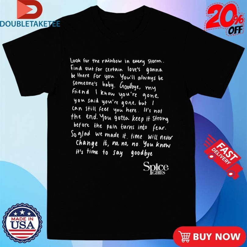 Spice Girls Goodbye Lyrics Shirts