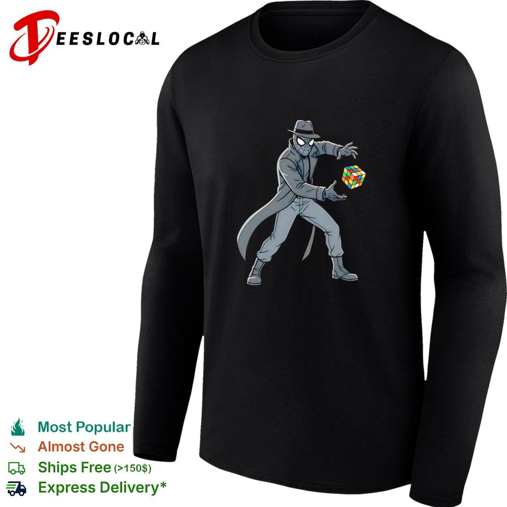 Spider-Man Noir trench coat Rubiks Cube mystery dark shirt