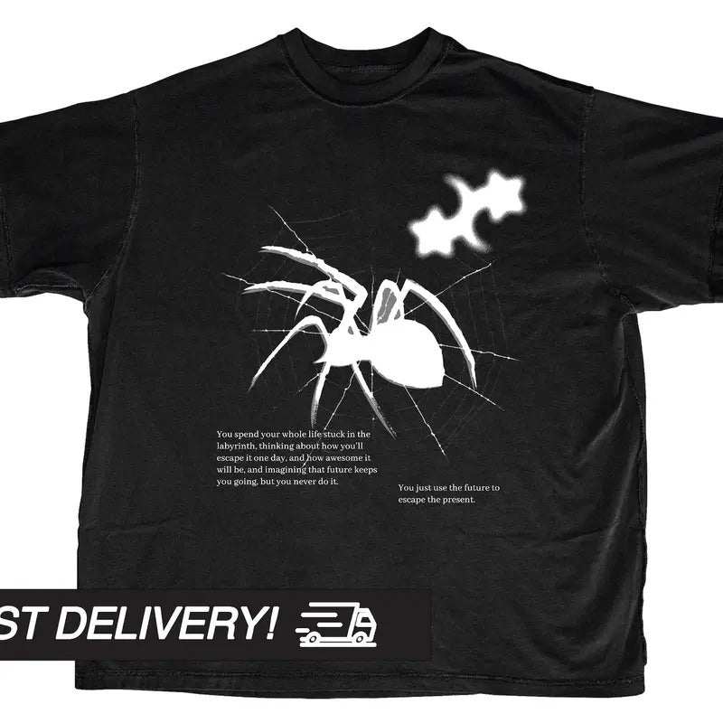 Spider Y2k Shirt, Y2k Top, Harajuku Goth Punk T-Shirt,Alternative Clothing, Y2k Graphic Shirt Menswear Underwear Hoodie,...