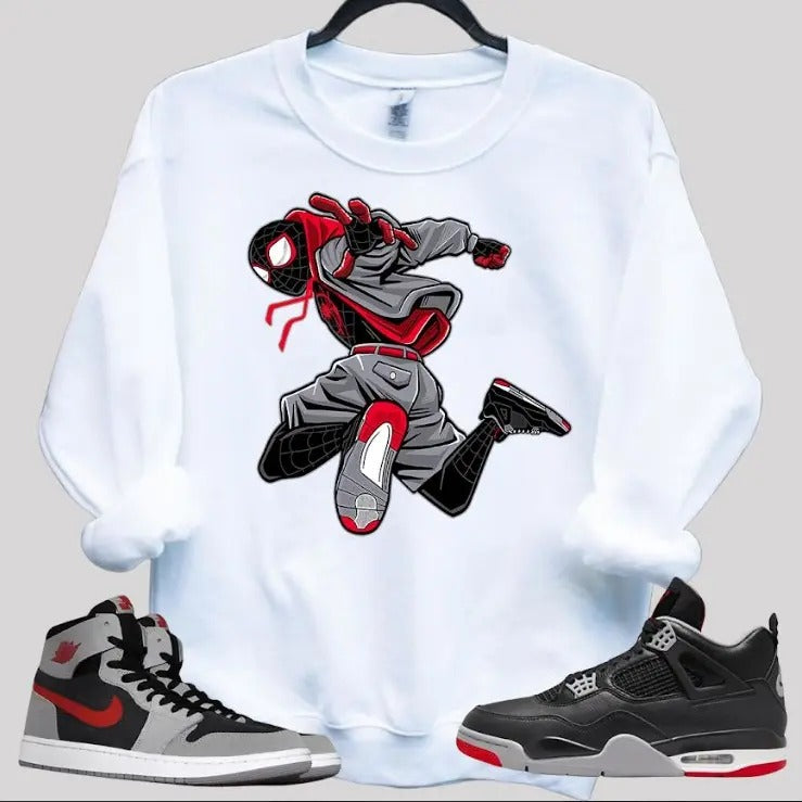 Spidey Kicks Sweatshirt T-Shirt To Match Sneaker Black and White Hoodie | TeeBloomCo.com