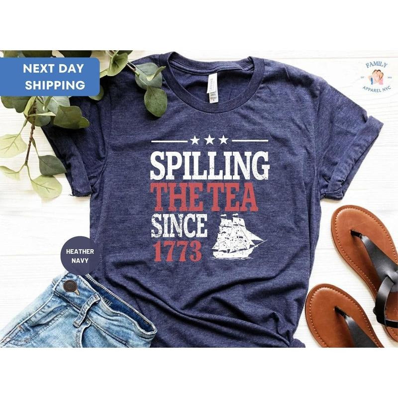 Spilling The Tea Since 1773 Shirt, History Teacher Gift, Funny History Teacher T-Shirt Hoodie, Sweatshirt | TeeBloomCo.com
